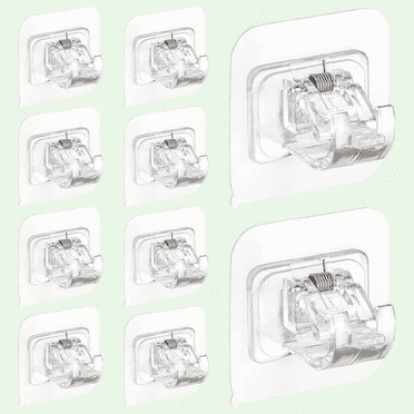 Pack of 10 Adhesive Curtain Rod Bracket, No Drill, Durable, Easy Installation