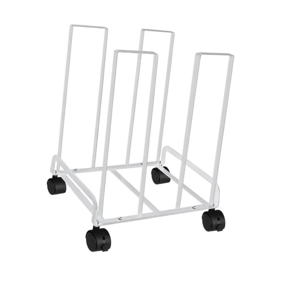 lacooooppia Carton Storage Rack with Casters 12.2x10.2x17.1inch Sturdy Multifunctional for Warehouse Mobile Cardboard Stand White