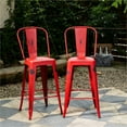 thumbnail image 2 of Pemberly Row 29" Transitional Metal Bar Stools in Red (Set of 2), 2 of 9