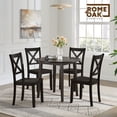 thumbnail image 6 of ROME + OAK Hinged Drop Leaf Dining Table, 22-36" Round Tabletop with Sturdy Base, Brown, 6 of 12