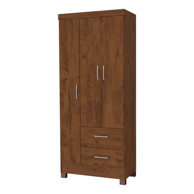 Ropero Closet Moderno Skal Living Iris 3 Puertas 2 Cajones Rustico
