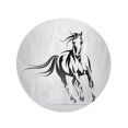 thumbnail image 2 of LADDKA 60 inch Round Beach Towel Blanket Pony Silhouette of Running Horse Head Riding Wild Race Travel Circle Circular Towels Mat Tapestry Beach Throw, 2 of 2