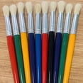 thumbnail image 1 of 10 pinceles para niños, pinceles para niños, pinceles para niños pequeños, pinceles redondos y planos para preescolar, para pintura lavable, 1 of 5