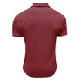 thumbnail image 4 of VSSSJ Mens Shirts Button Up Textured Business Work T Shirts Casual Solid Color Slim Fit Short Sleeve Summer Golf Tee Shirt Wine XXL, 4 of 6