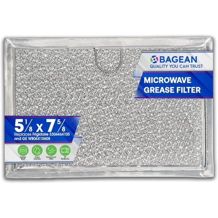 Microwave Filter Replacement 5.12” x 7.64” Fits Frigidaire 5304464105 WB06X10608 GE Microwave Filter - Aluminum Mesh Screen Grease Filter - Filters Air Entering Over the Range Oven Vent Fan (1-Pack)