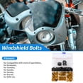 thumbnail image 2 of Tornillos de parabrisas Unique Bargains compatibles con la mayoría de las motos deportivas para Kawasaki, Yamaha, Suzuki, Honda, acero inoxidable, goma, tono dorado, 2 of 6