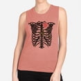 thumbnail image 2 of Skeleton Rib Cage Women's Muscle Tank Small Desert Pink, 2 of 5
