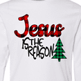 thumbnail image 4 of Inktastic Christmas Jesus is the Reason with Green Plaid Tree Long Sleeve Youth T-Shirt, 4 of 5