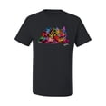 thumbnail image 2 of Wild Bobby, Colorful Rainbow Cat Animal Lover Men's Graphic T-Shirt, Black, 4XL, 2 of 3