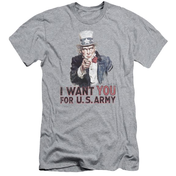 Army I Want You S/S Adult 30/1 T-Shirt Athletic Heather