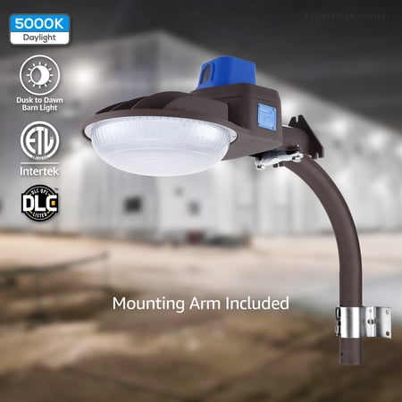 LEONLITE LED Barn Light Outdoor  Floodlighting Fixtures  Outdoor Wall Street Light for Yard  Garden  Street  Parking Lot  Basketball Court  5000K Daylight  Bronze