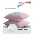 thumbnail image 6 of Outdoor Waterproof Throw Pillow Covers Set of 2 Ombre Pink Decorative Pillowcases Square Outdoor Pillows Cushion Case 18x18 Inch Gradient Milky White Patio Pillows for Couch Sofa Bed Garden, 6 of 7