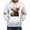 White, variant on Men's Autumn Winter Hooded Sweatshirt Cattle Print Long Sleeve Comfortable Casual Pullover Top for Cool Weather
