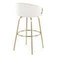 thumbnail image 4 of LumiSource Gold Metal, Cream Velvet Claire 30" Fixed-Height Barstool - Set of 2, 4 of 4