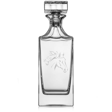 30 oz Glass Whiskey Decanter with Glass Stopper Gift Horse Head