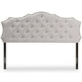 thumbnail image 3 of Bowery Hill Curved Shape Modern Fabric Tufted King Panel Headboard in Gray, 3 of 6