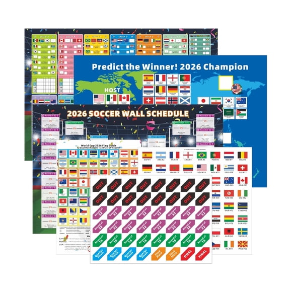 Pósters de calendario de fútbol 7 en 1 HOMIEVAR para la Copa Mundial 2026