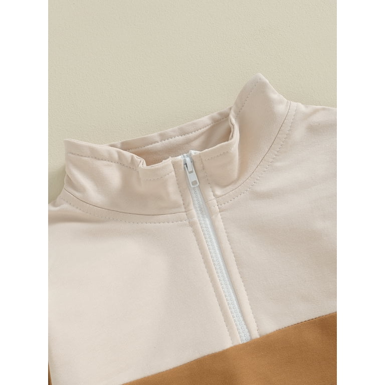 Long Sleeve Stand Collar Zipper Contrast Sweatshirt Long Sleeve Stand Collar Zipper Contrast Sweatshirt
