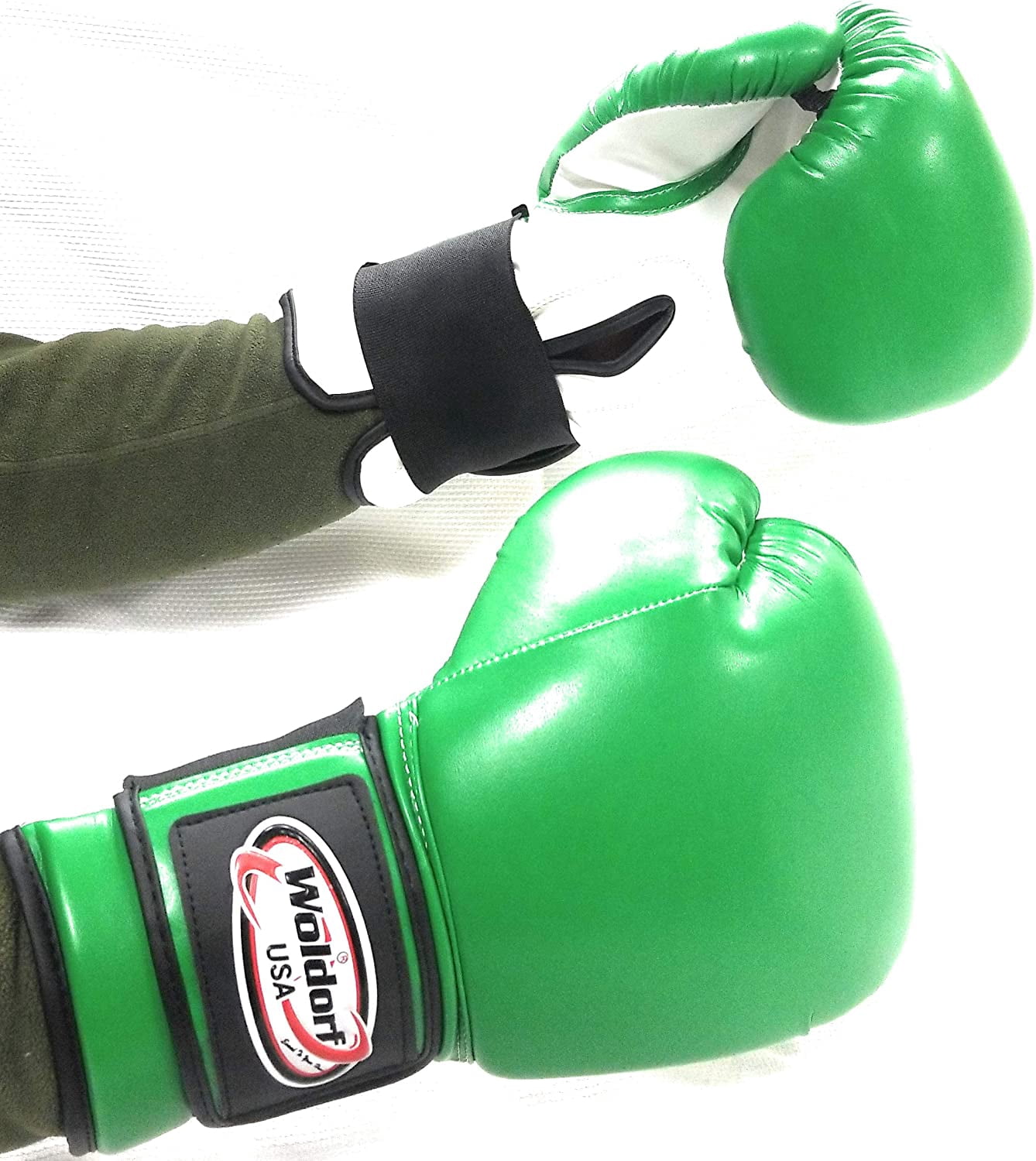 WOLDORF USA Boxing Gloves Kickboxing Muay Thai Punching Bag Vinyl Green - Durable Multi Layered Foam Padded Offers Unbeatable price adult Size 10oz