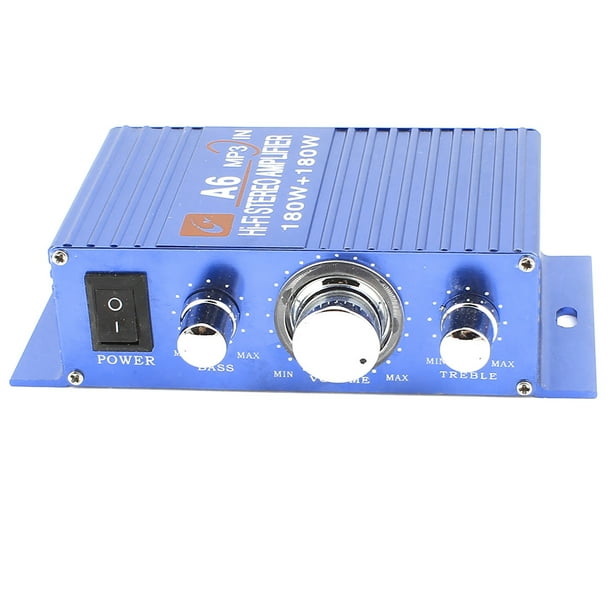DC 12V 180W Voiture Bleu Aluminium Mini Hifi Stéréo Amplificateur de Puissance Audio