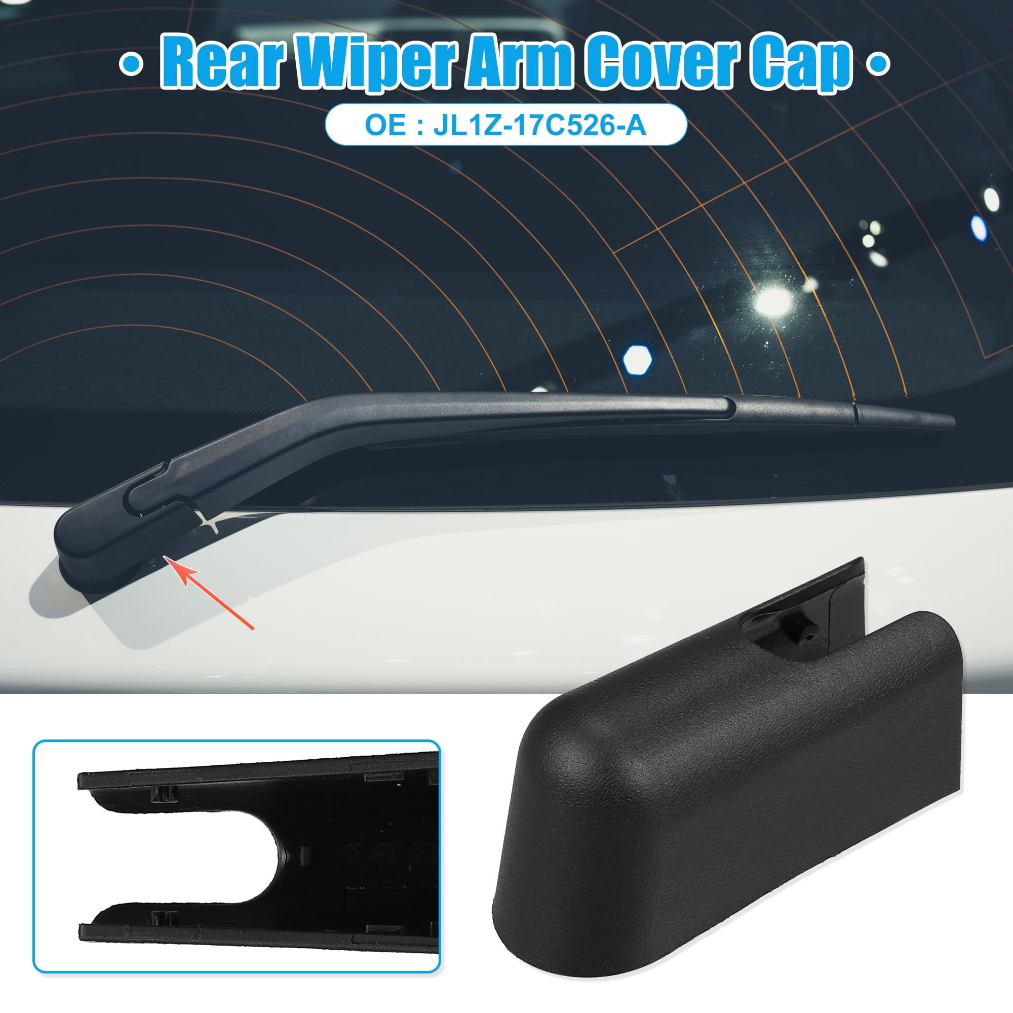 Unique Bargains Rear Wiper Arm Nut Cover Cap for Ford Expedition 1-Pack Black