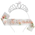 thumbnail image 1 of Conjunto de cumpleaños 13 11 10 15 21 30 40 50 60 Cintas para el pelo Cinturón de etiqueta Correas de hombro estampadas, 1 of 6