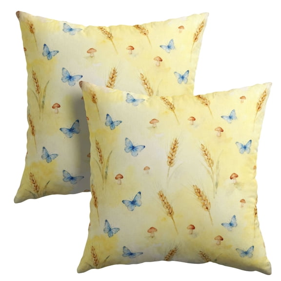 Farmhouse Pillow Covers 18x18 Sofa Pillows for Living Room Decorative Pillows for Bed Couch, Yellow