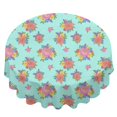 thumbnail image 2 of Pioneer Flower Floral Print Pattern Round Tablecloth 60 X 60 Inch, Wrinkle Resistant Wipeable Table Cloth for Kitchen Dining Picnic Patio Party, 2 of 6