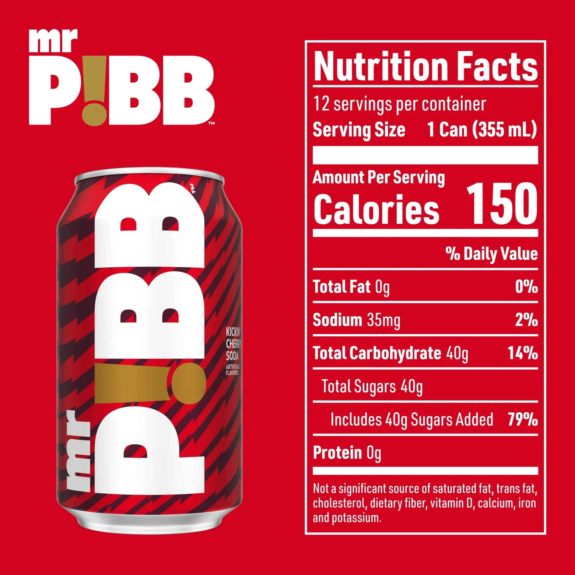 (2 pack) Mr. Pibb Cherry Soda Pop, 12 fl oz, 12 Pack Cans