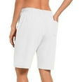 thumbnail image 4 of vigerkar Bermuda Shorts for Women Long Cotton Loose with Pockets Knee Length for Yoga Casual Walking Exercise Shorts White, M, 4 of 6