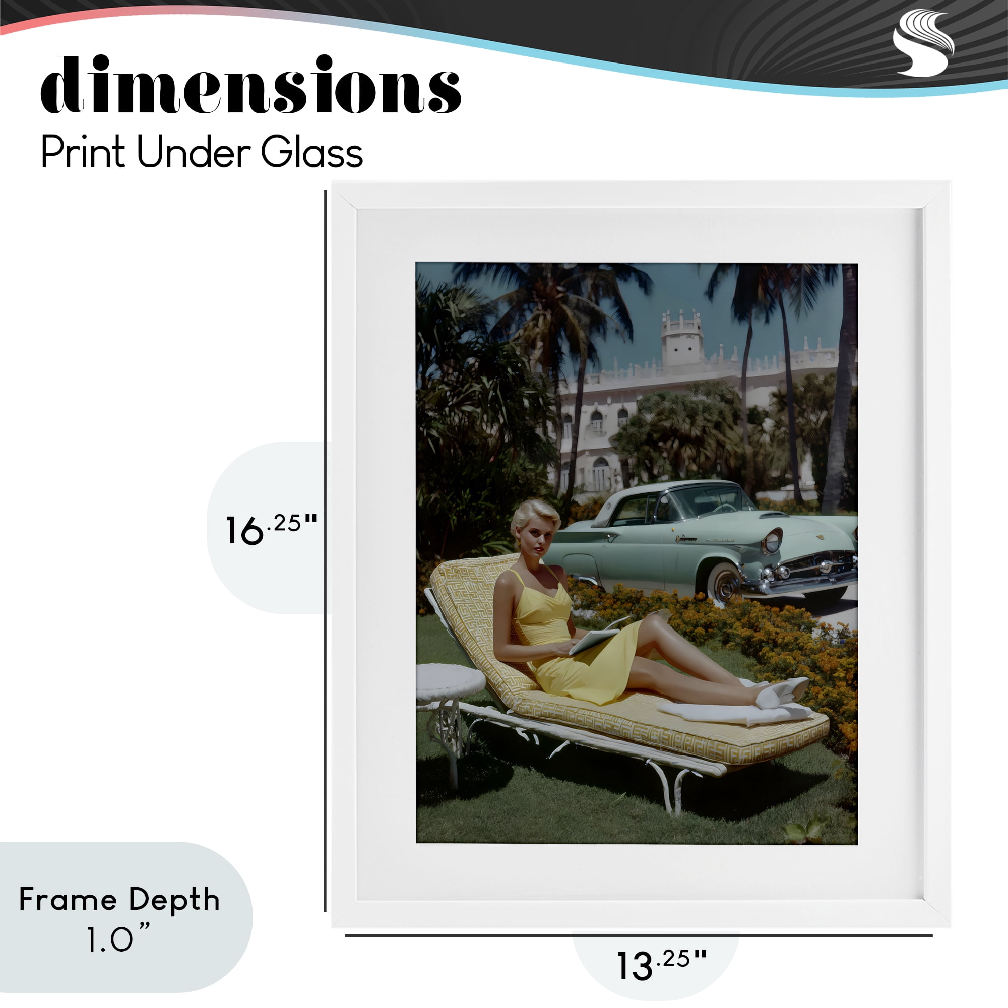 Stupell Industries Vintage Sunbathing Woman White Framed Print Under Glass, design by Franklyn Gregory
