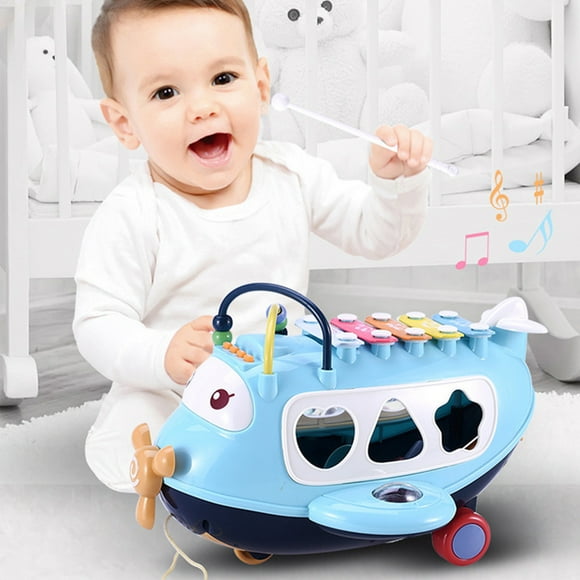 TIMIFIS Hand Knocking on The Piano Children's Puzzle Early Education, Multifunctional Aircraft, Hand Percussion, Music Enlightenment Game, Storage Musical Instrument, Sound and Light Toys Education
