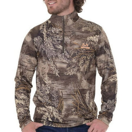 Men's 1/4 Zip Long Sleeve Camo Performance Top - Realtree Max 1XT