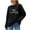 Sweater - A03 Black, variant on Sweaters for Women Long Sleeve Crew Neck Pullover Plain Knit Soft Sweater Stylish Letter Printed Pullovers Loose Plus Size Top Womens Fashion Tops 2025 Trendy Winter