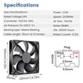 thumbnail image 3 of Ventilador de Enfriamiento para PC Wathai 120mm 24V 2100RPM con Filtro, 3 of 8