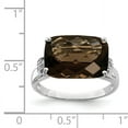 thumbnail image 2 of Primal Silver Sterling Silver Rhodium Checker Cut Smoky Quartz and Diamond Ring, 2 of 4