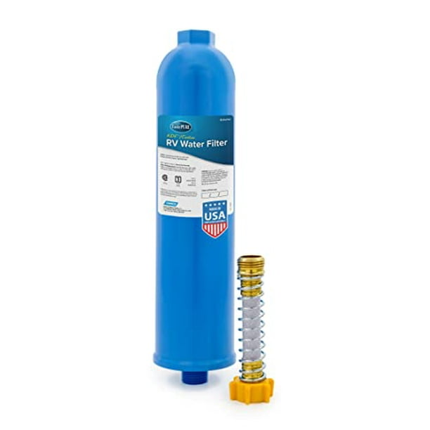 Camco 40019 TastePURE Inline XL RV Water Filter with Flexible Hose