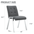 thumbnail image 5 of CJC 2-Piece Armless Dining Chairs, Grid Shaped High Back Office Chairs, Dark Gray, 5 of 9