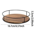 thumbnail image 2 of 3/2/1pcs Acacia Wood Lazy Susan Turntable Organizer Round Wooden Kitchen Countertop Rotating Spice Rack With Steel Sides 9/7/6 Inch Storage For Dining Table Cabinet Cupboard Pantry Refrigerator, 2 of 7
