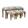 thumbnail image 1 of 4 Piece Wood Bench And Stools Set (Crescent Twirl), 1 of 3