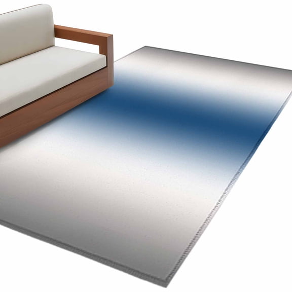 Lake Blue Grey White Large Area Rugs for Bedroom Living Room, Soft Non Slip Carpet Bedside Rug, Farmhouse Ombre Color Modern Rectangular Floor Cover Kitchen Accent Rug 3'x5' for Dining Room/Office