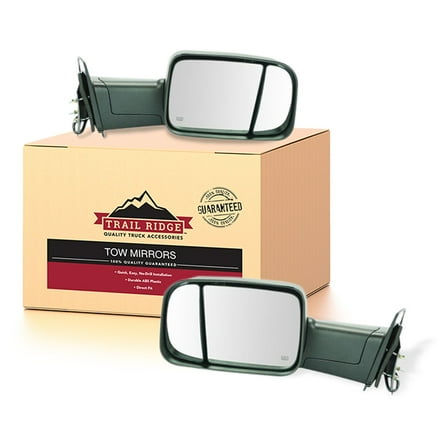 Trail Ridge Towing Mirror Power Heated Marker Light Textured Pair for Dodge Ram TR00277