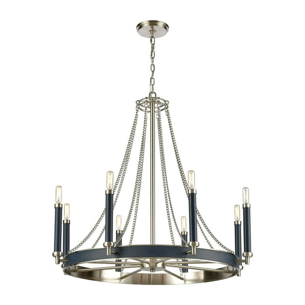 Avenue 8 Light Chandelier Satin Nickel And Navy Blue Com Avenue 8 Light Chandelier Satin Nickel, What Size Chandelier For 60 Inch Tablet