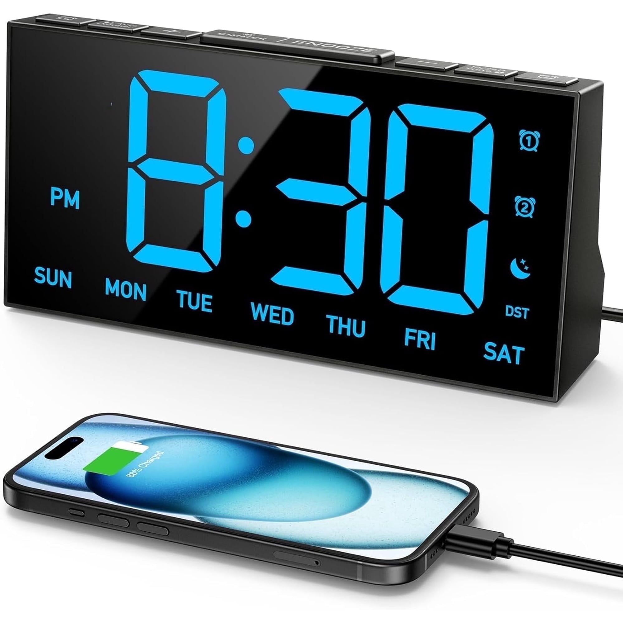 Mpow Alarm Clock for Heavy Sleepers, Digital Alarm Clock for Bedroom, Adjustable Brightness, Customizable Mpow Alarm Clock for Heavy Sleepers, Digital Alarm Clock for Bedroom, Adjustable Brightness - 60 ba