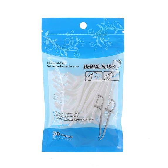 JUNTEX 50/100pcs Dental Floss Flosser Picks Toothpicks Teeth Stick Tooth Cleaning Interdental Brush
