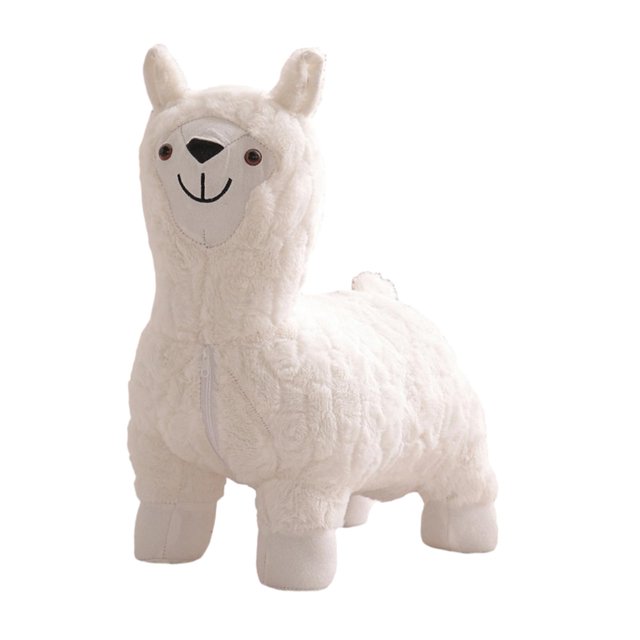 Taburete Cambiador de Alpaca Soledad Blanco Escabel