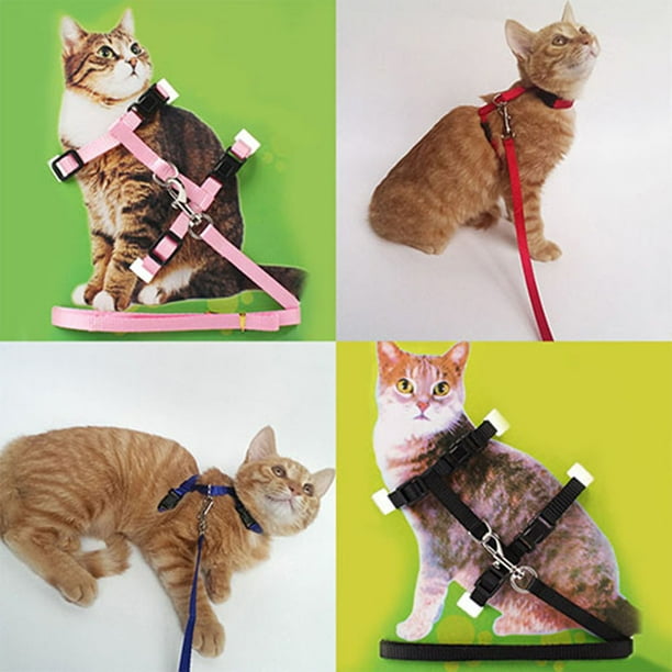 Walbest Cat Harness and Leash Adjustable Halter Harness Nylon Strap Belt Safety Rope Leads for