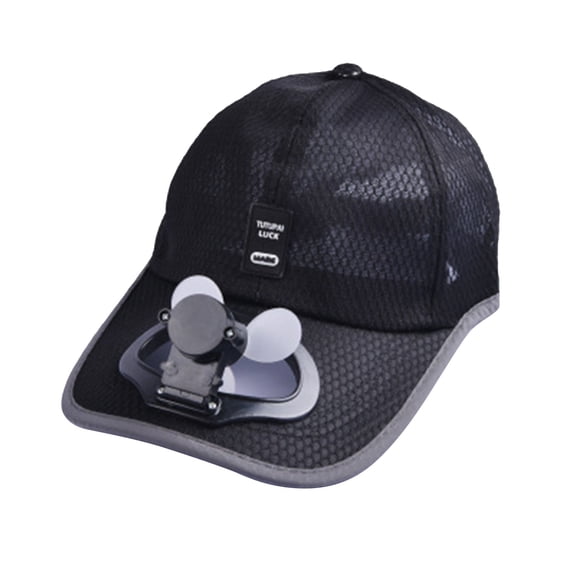 MKKAS Hands-Free Baseball Cap with Fan USB Rechargeable Personal Cooling Hat for Adult Outdoor Work Golfing Fishing Sun Hat with High Velocity Airflow, Black