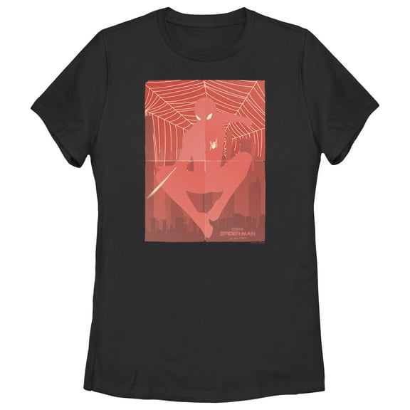 Women's Marvel Spider-Man: No Way Home Red Poster  Graphic Tee Black 2X Large