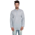 thumbnail image 2 of Kurta Courte en Coton pour Hommes Vêtements de Mode Indienne (Gris, G), 2 of 6